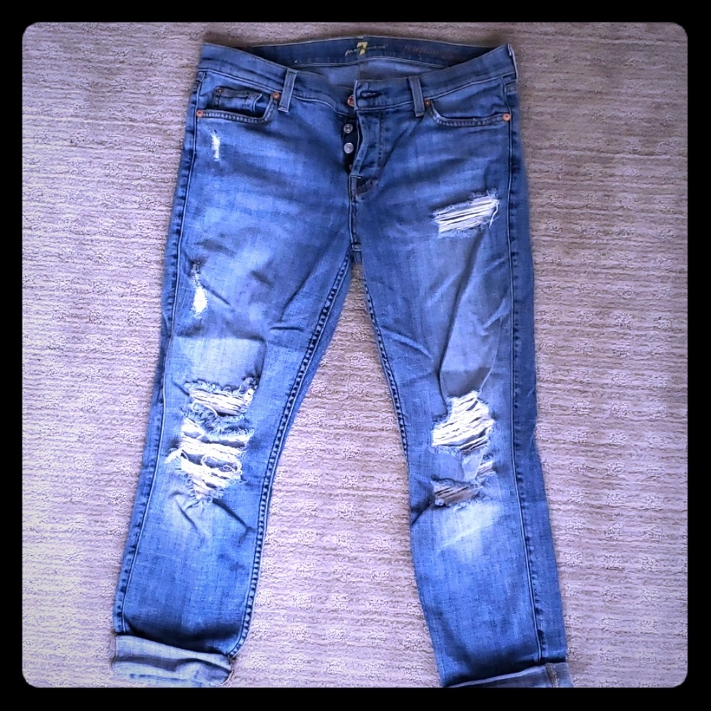 7 for all mankind skinny boyfriend jeans 27